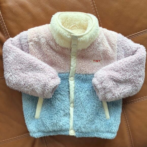Tinycottons Color Block Polar Sherpa Jacket size 4Y